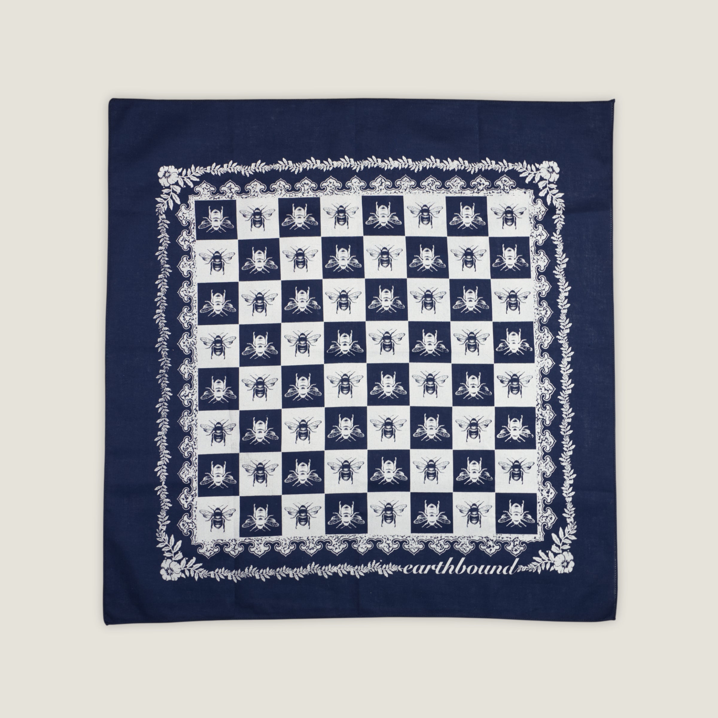 Cotton Bandana (Checkerboard Bees)